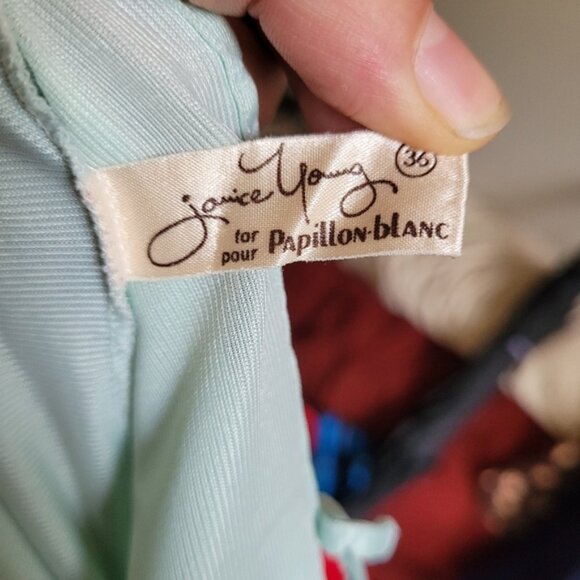 Vintage 70s Janice young for papillon blanc nylon slip nightgown size 36 - Picture 4 of 5